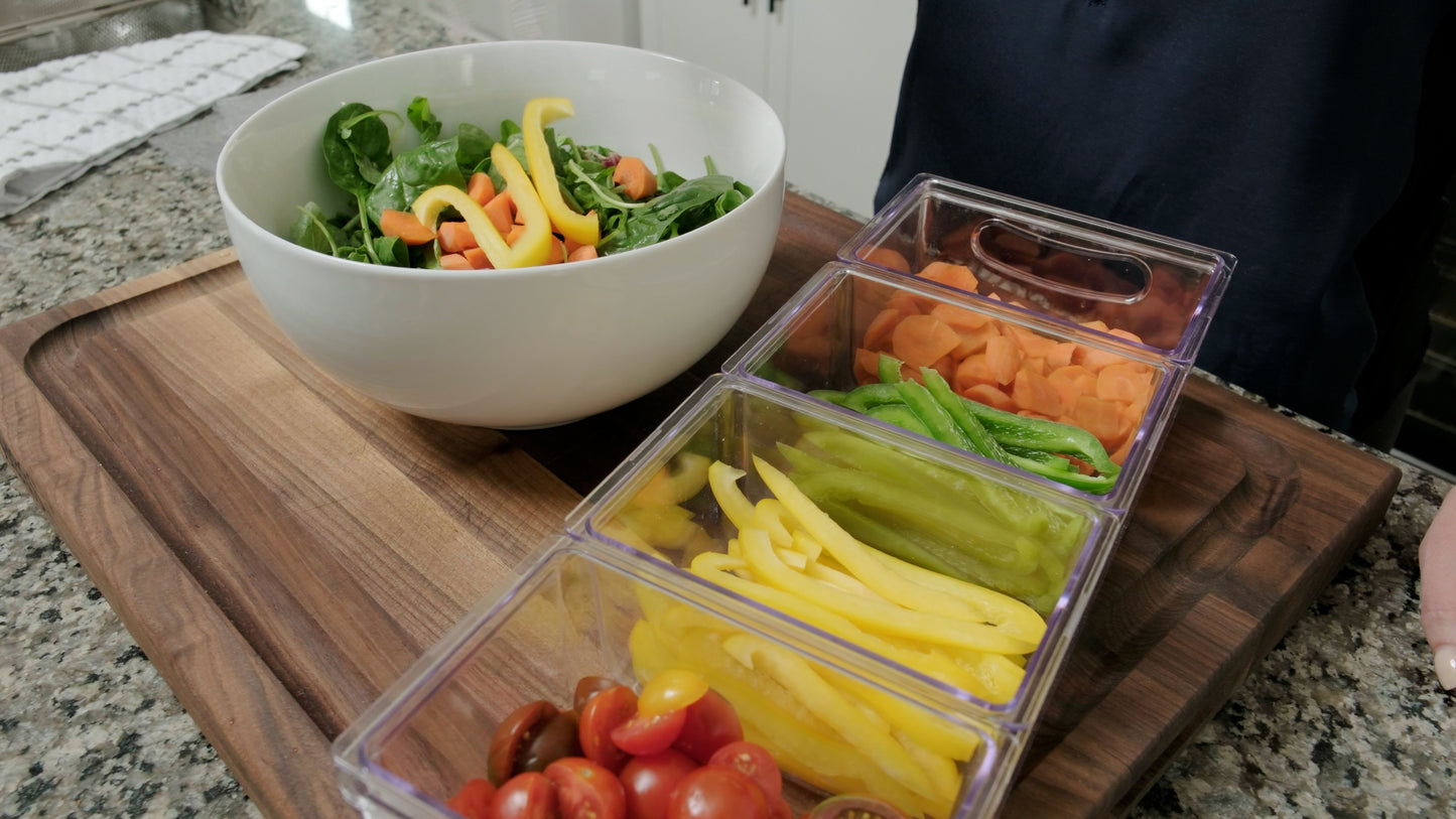 Condiment Server with Removable Containers and Lids