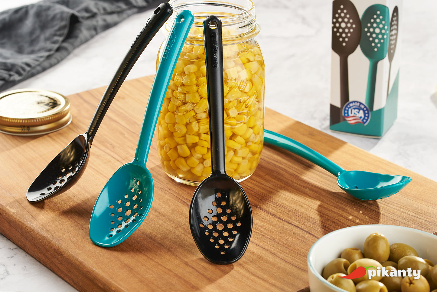 7" Small Slotted Spoons for serving and easy drainage of liquids | Made in USA