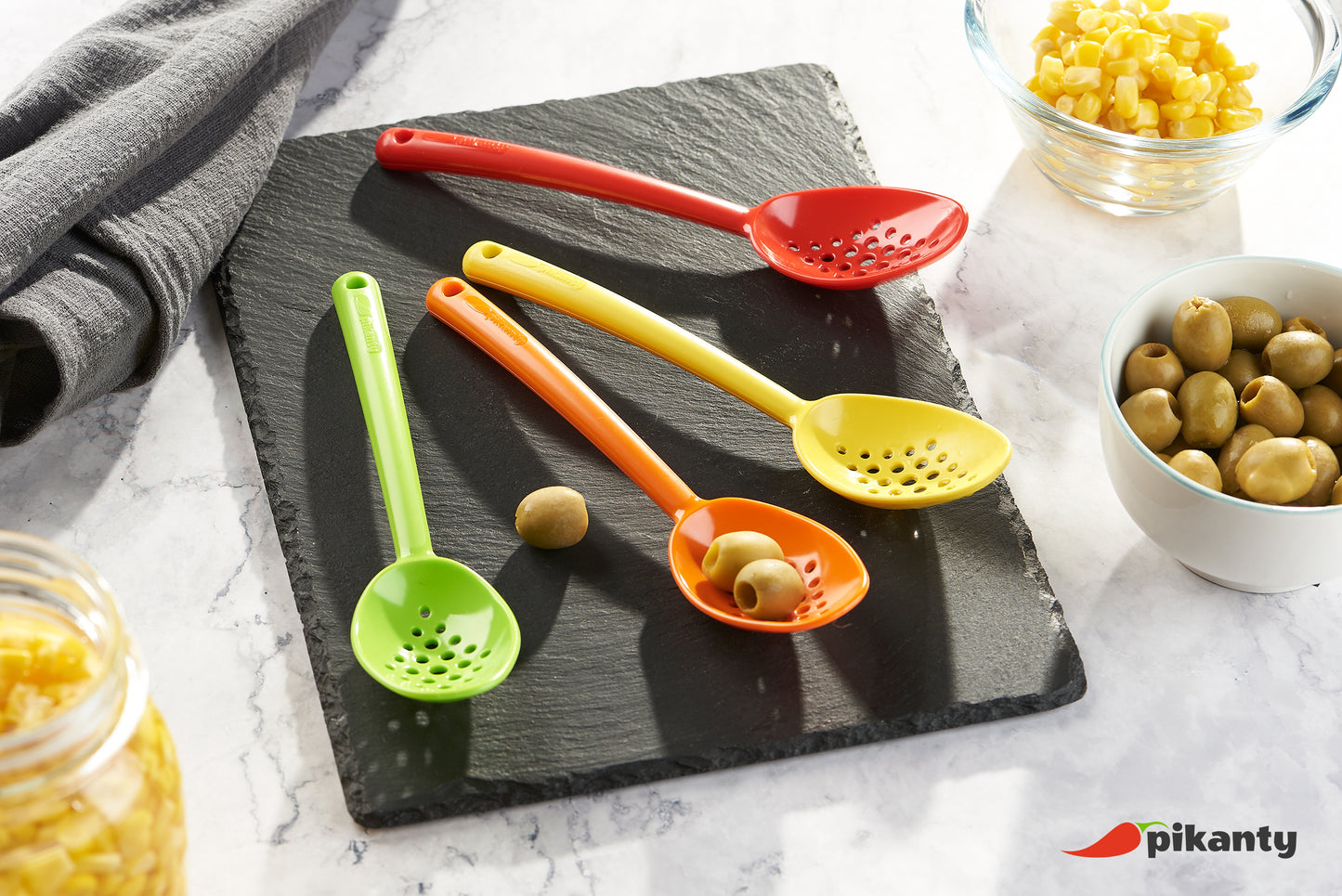 7" Small Slotted Spoons for serving and easy drainage of liquids | Made in USA