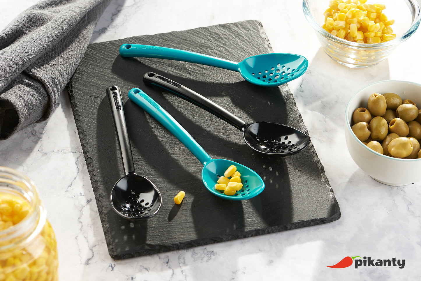 7" Small Slotted Spoons for serving and easy drainage of liquids | Made in USA