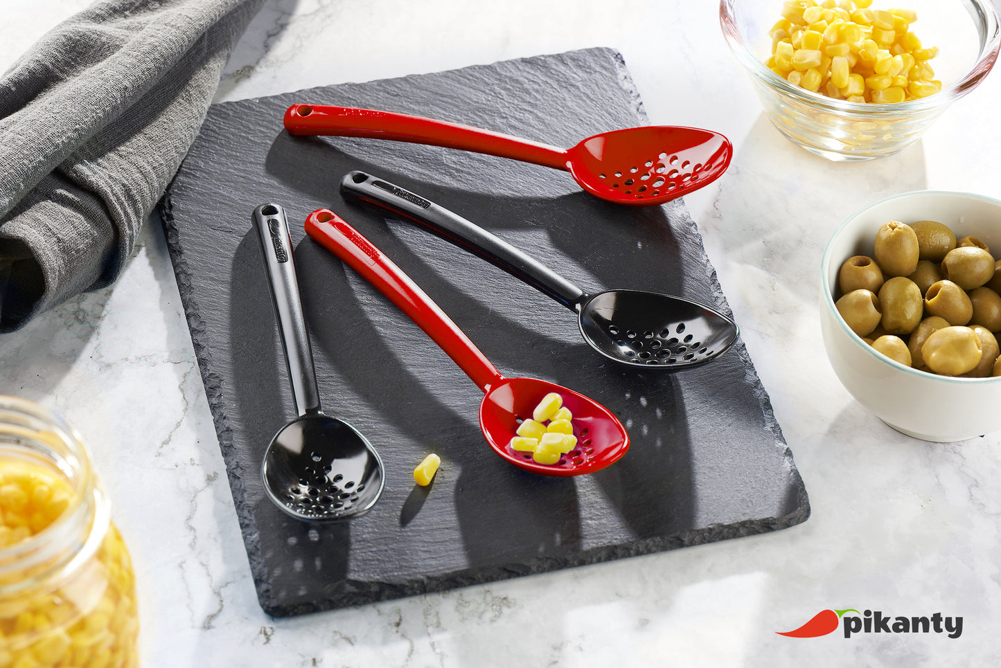 7" Small Slotted Spoons for serving and easy drainage of liquids | Made in USA