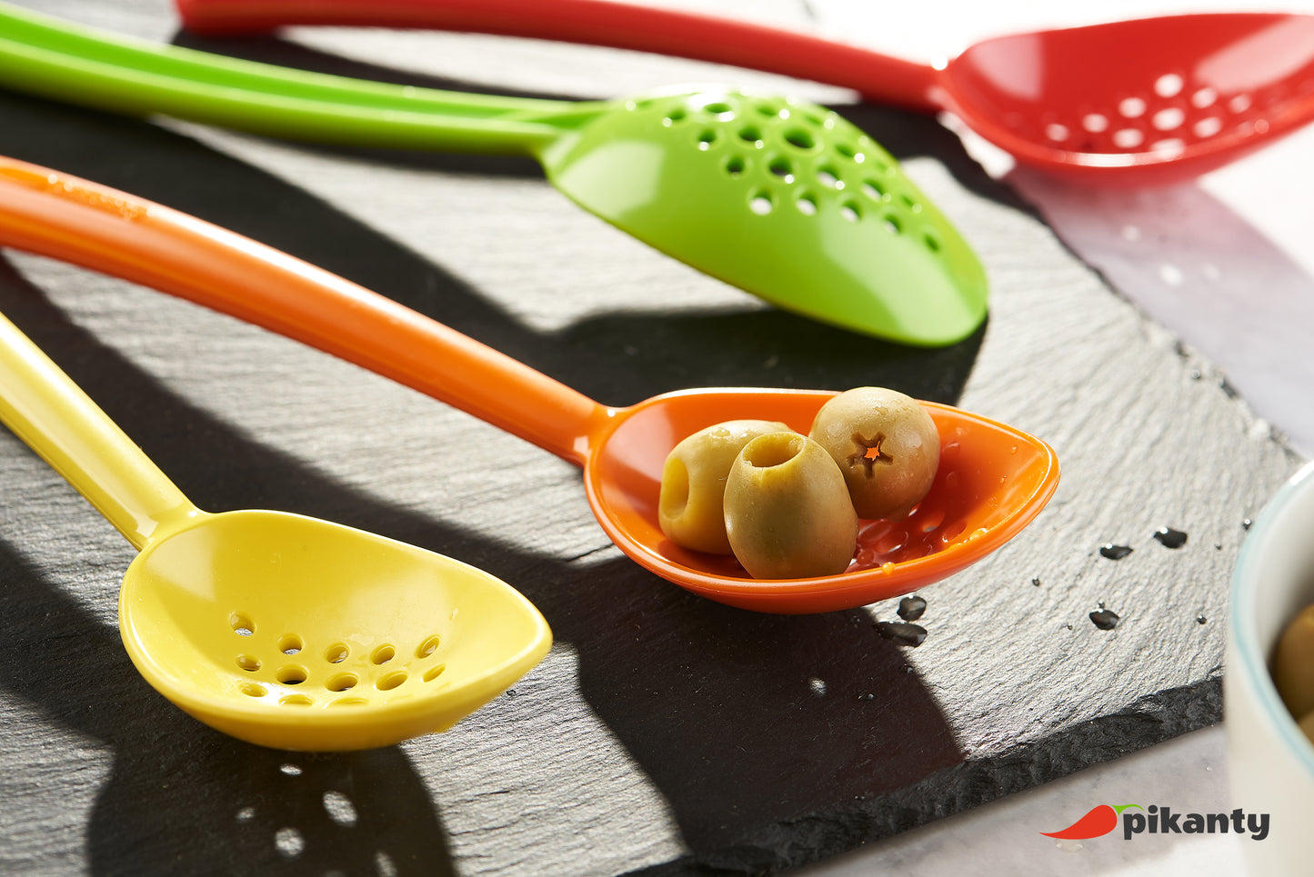 7" Small Slotted Spoons for serving and easy drainage of liquids | Made in USA