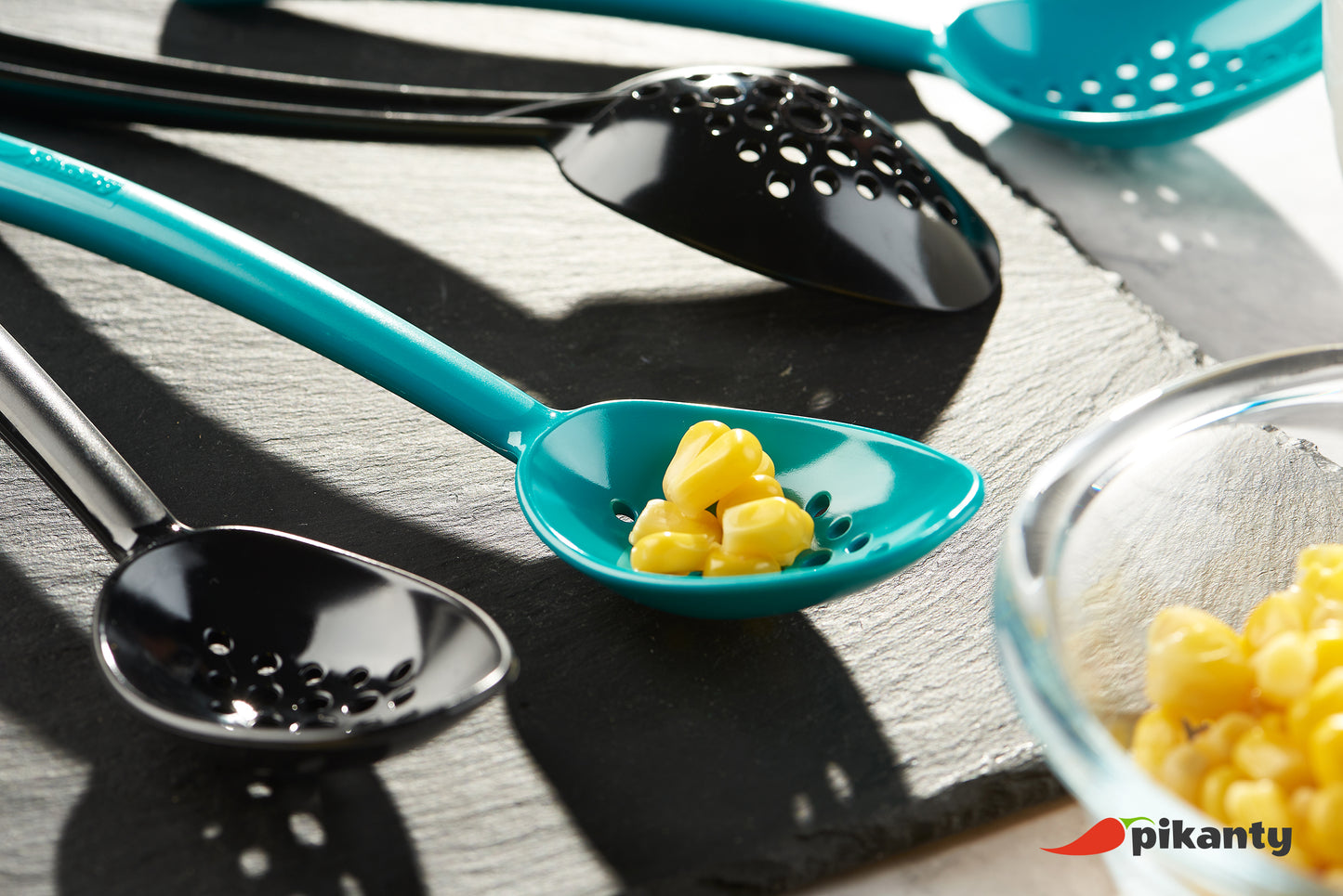 7" Small Slotted Spoons for serving and easy drainage of liquids | Made in USA