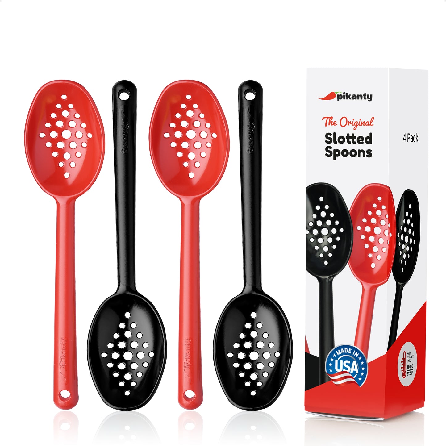 7" Small Slotted Spoons for serving and easy drainage of liquids | Made in USA