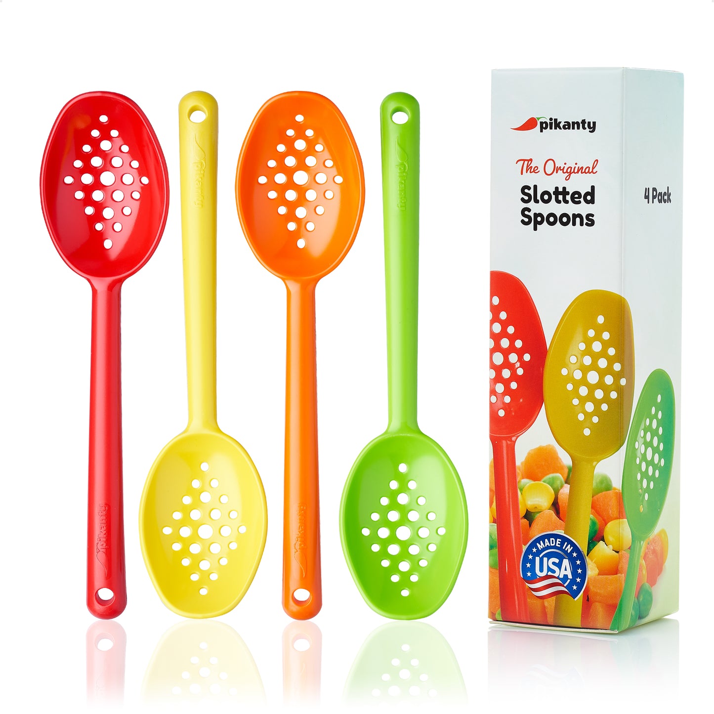 7" Small Slotted Spoons for serving and easy drainage of liquids | Made in USA