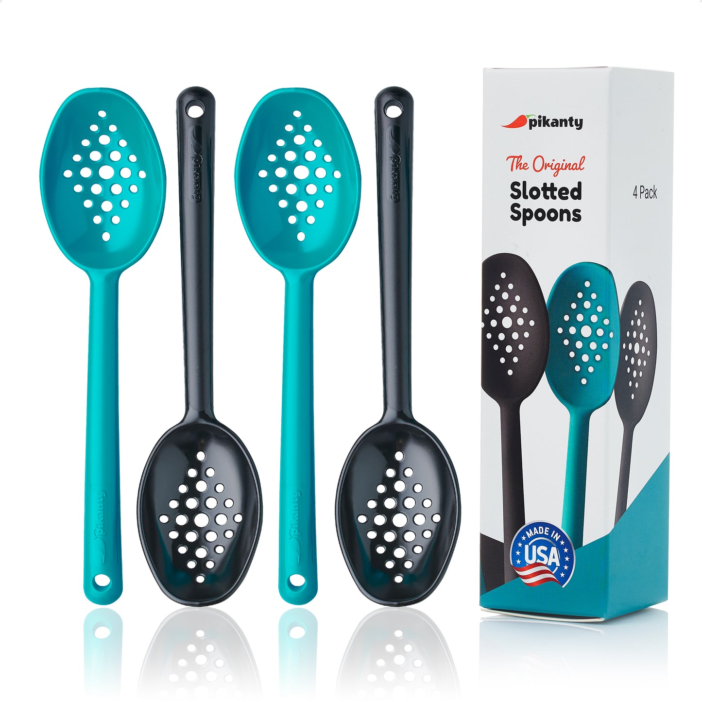 7" Small Slotted Spoons for serving and easy drainage of liquids | Made in USA