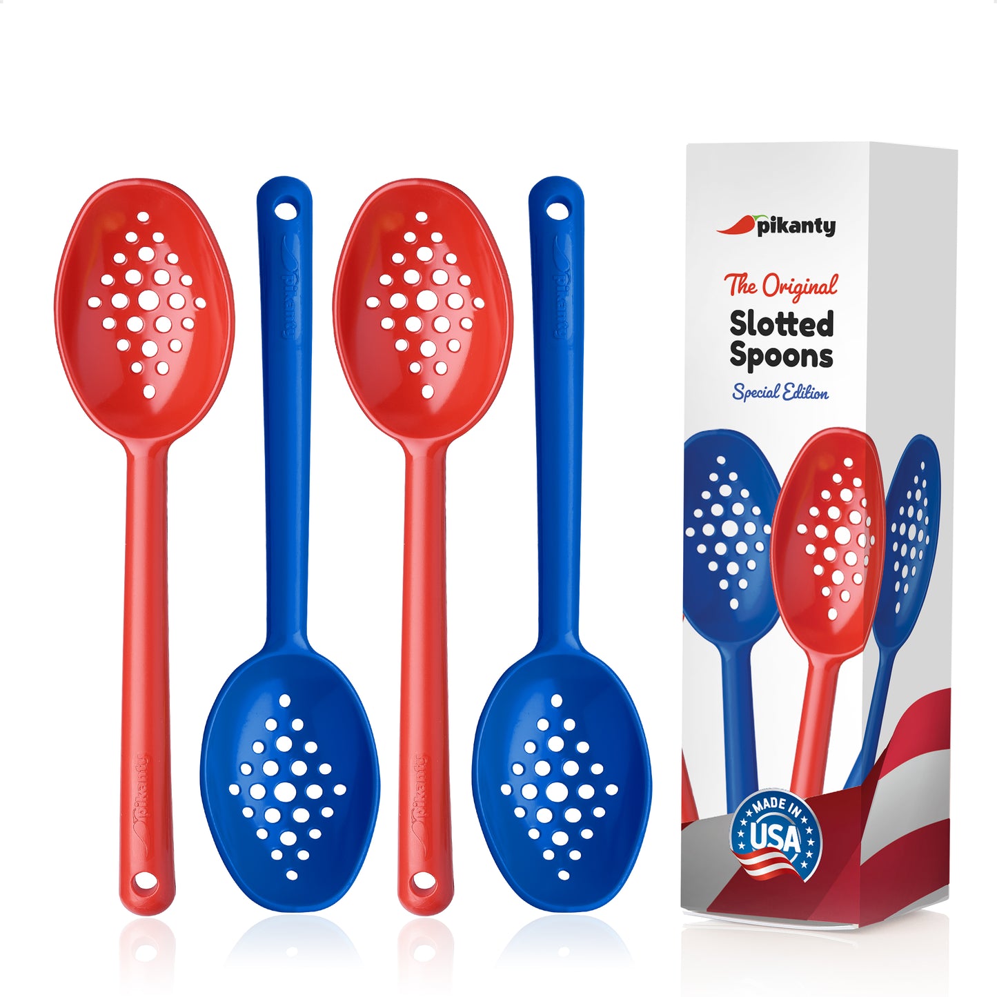 7" Small Slotted Spoons for serving and easy drainage of liquids | Made in USA