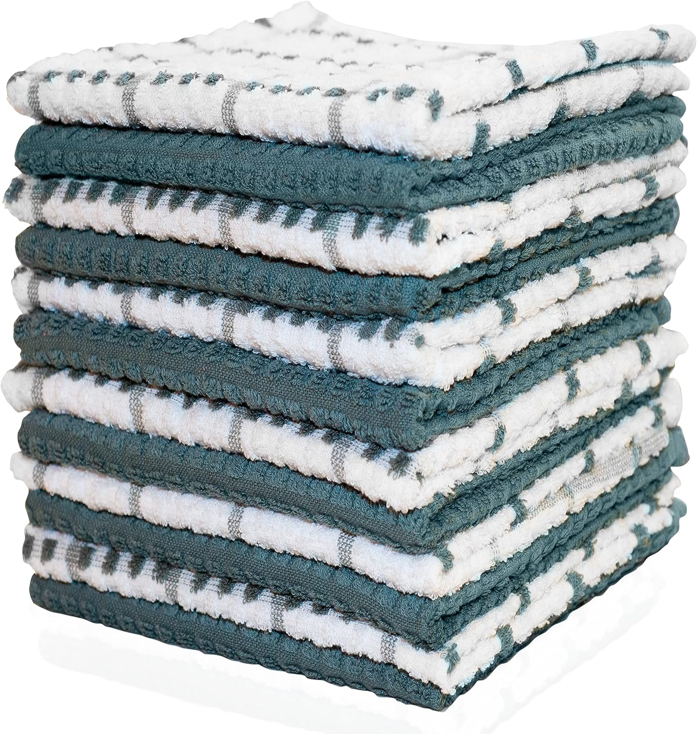 Kitchen Towels - 12 Pack - 100% Soft Cotton - 15x25 Inches