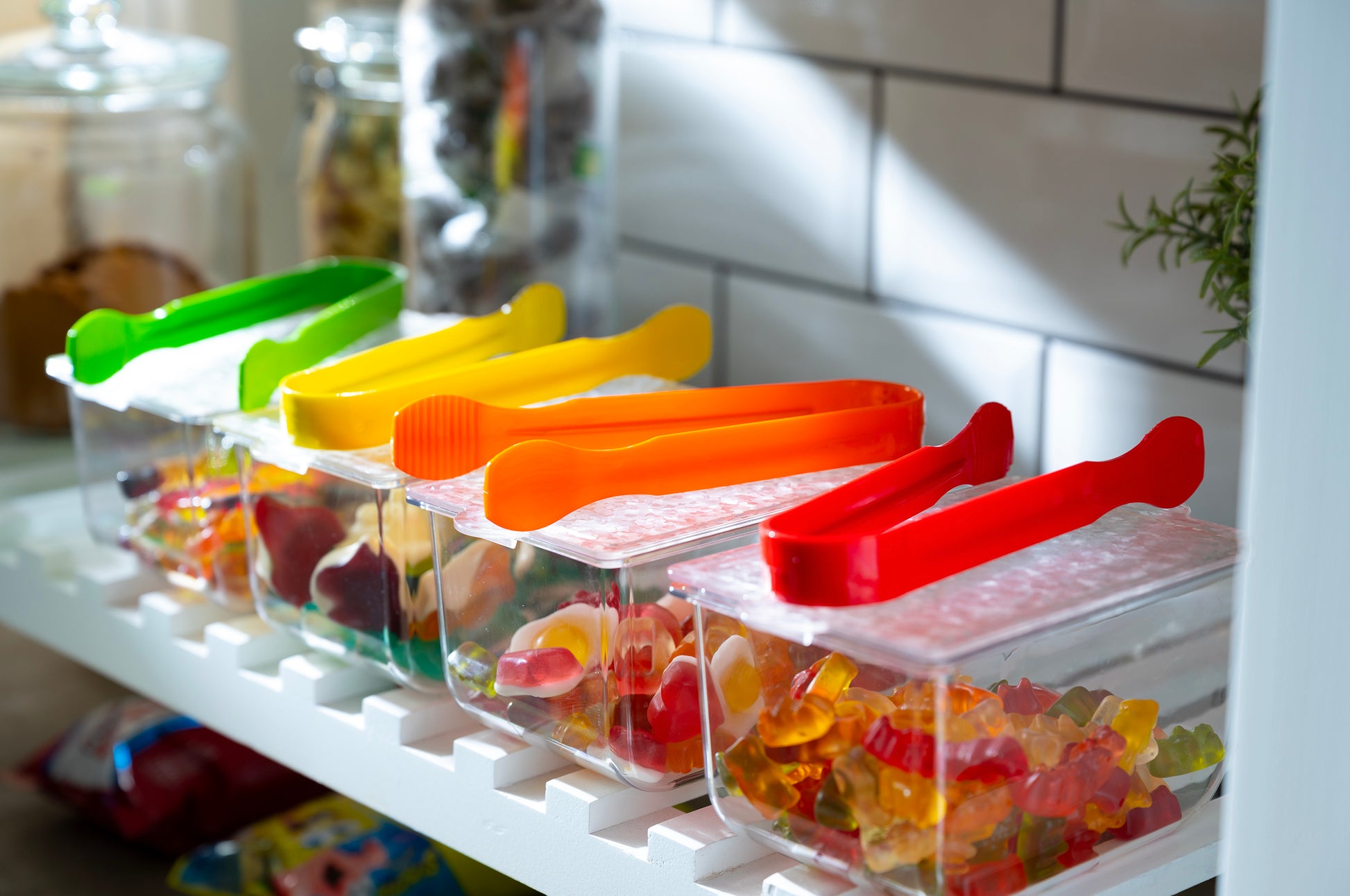 Pikanty - Mini Plastic Buffet Serving Tongs Multicolour