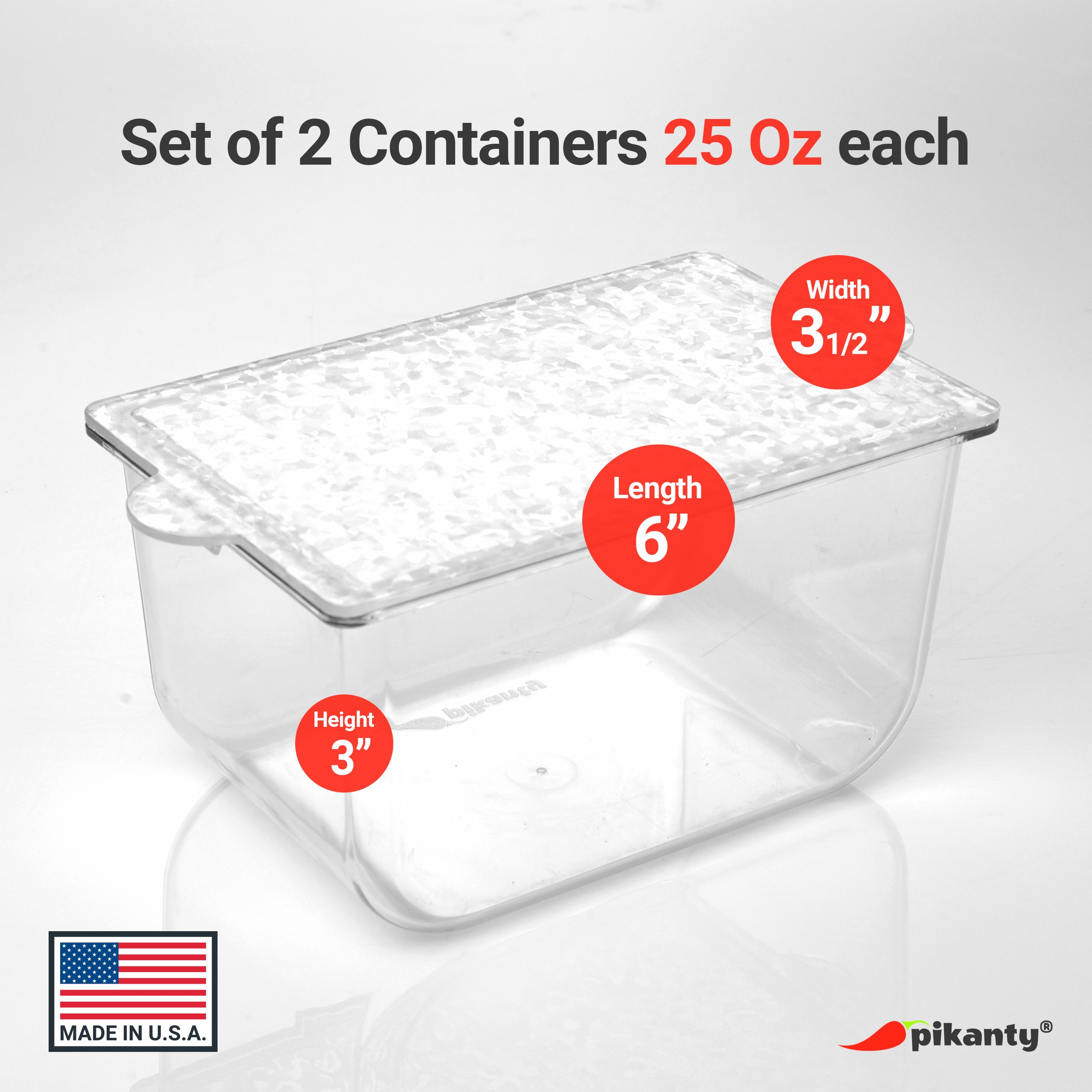 Pikanty - 2 Small Containers with Lids | Made in USA