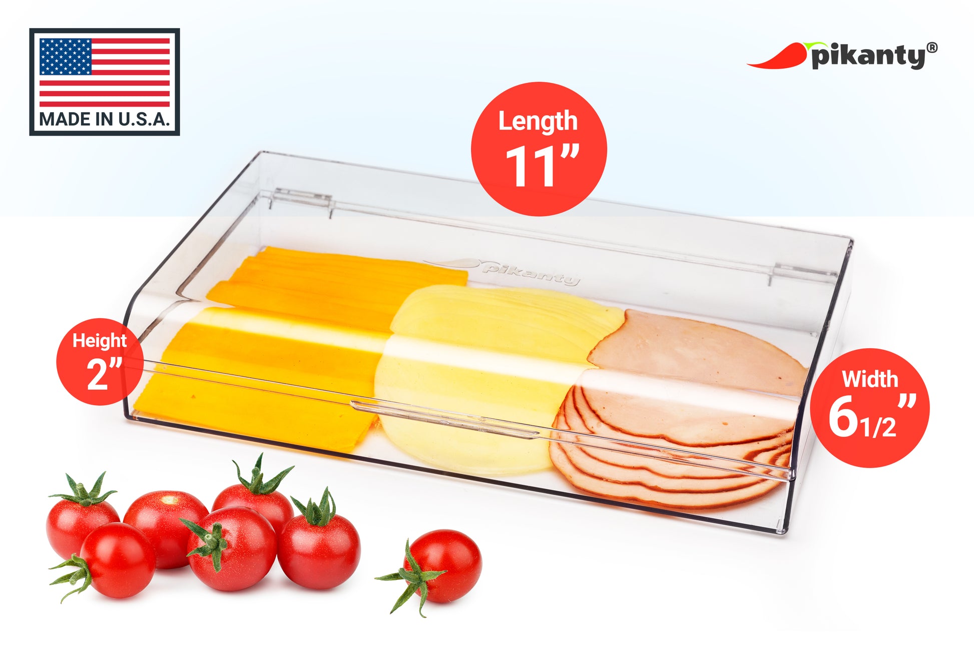 Pikanty - Deli Meat Container for Fridge. Made in USA