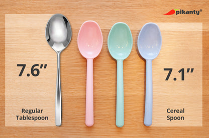 Plastic Spoon Portable Cereal, Soup, Porridge, Spoons Reusable Dinner Scoops for Home Kitchen Buffet Restaurant Flatware | Made in USA