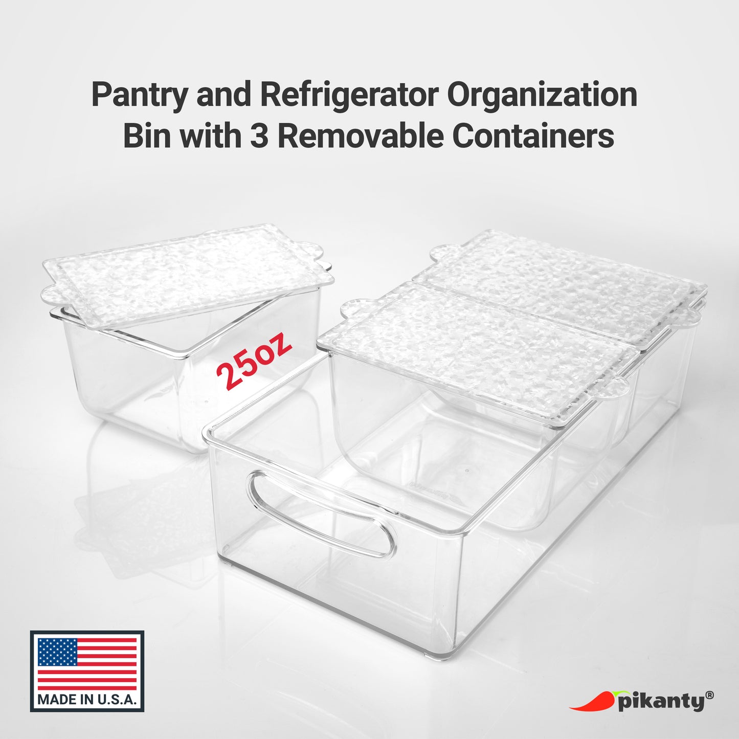 Condiment Server with Removable Containers and Lids