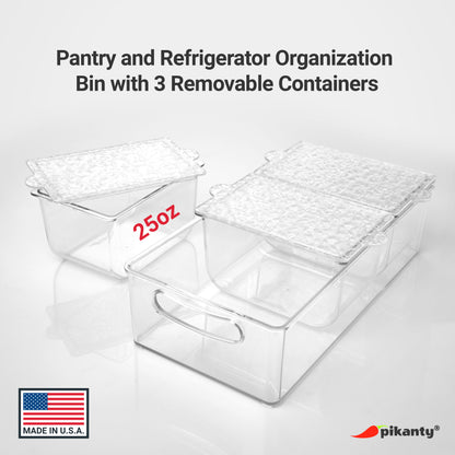 Condiment Server with Removable Containers and Lids