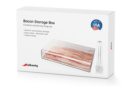 Bacon Keeper - Fridge Storage Container with Tongs